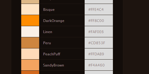 HTML Colors – Names – XeNNo